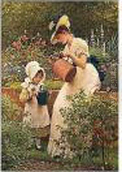 The Young Gardener Oil Painting by George Dunlop, R.A., Leslie