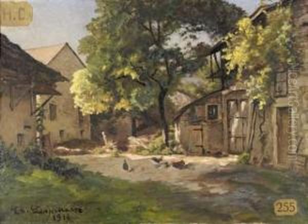 Cour De Ferme Oil Painting by Theodore Lespinasse