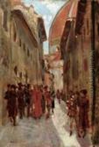 Scena Fiorentina Oil Painting by Jean, Giovanni Lessi