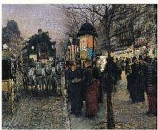 Vue De Paris Oil Painting by Jean, Giovanni Lessi