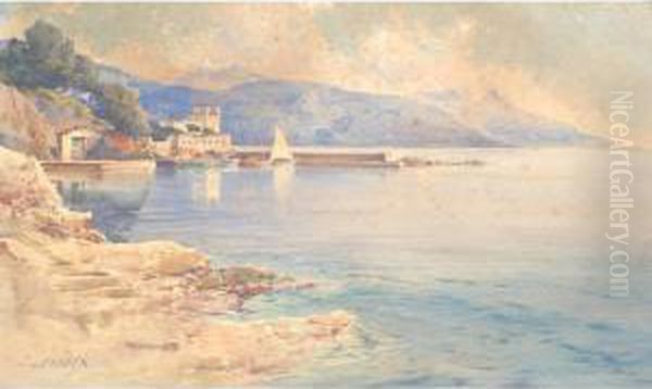 Villa Kerylos A Beaulieu Sur Mer Oil Painting by Ernest Louis Lessieux