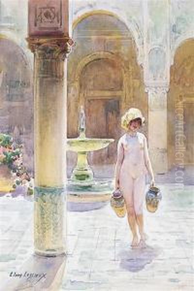 Ingenue Porteuse D'eau Oil Painting by Ernest Louis Lessieux