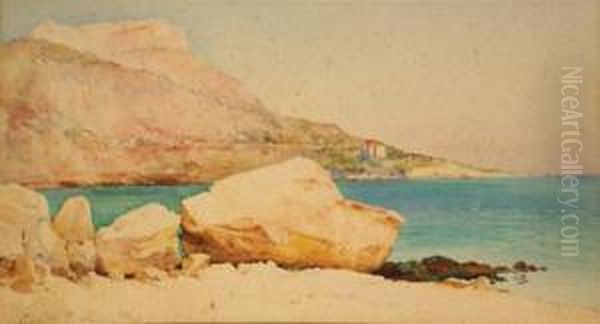 Bord De Mer A Monaco Oil Painting by Ernest Louis Lessieux