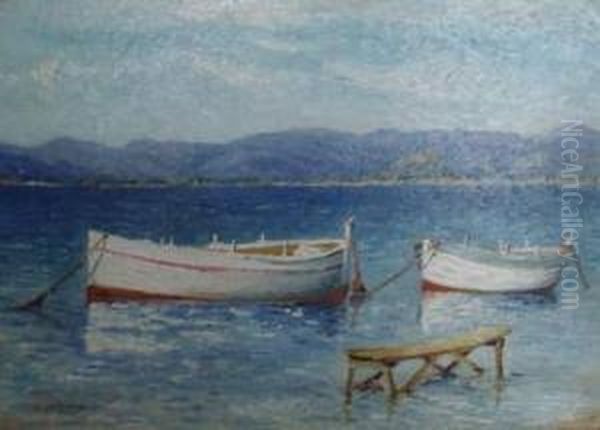 La Baie De Sainte Maxime Oil Painting by Ernest Louis Lessieux