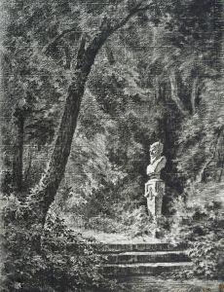 La Statue Du Parc Oil Painting by Ernest Louis Lessieux