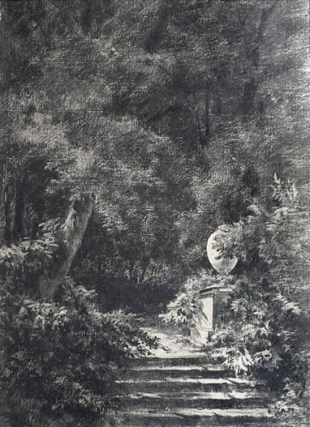 La Montee Dans Le Parc Oil Painting by Ernest Louis Lessieux