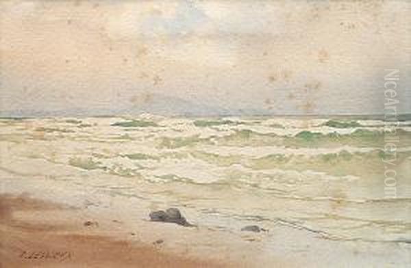 Cote Atlantique Oil Painting by Ernest Louis Lessieux