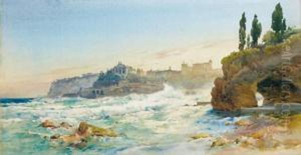 Roquebrune Oil Painting by Ernest Louis Lessieux