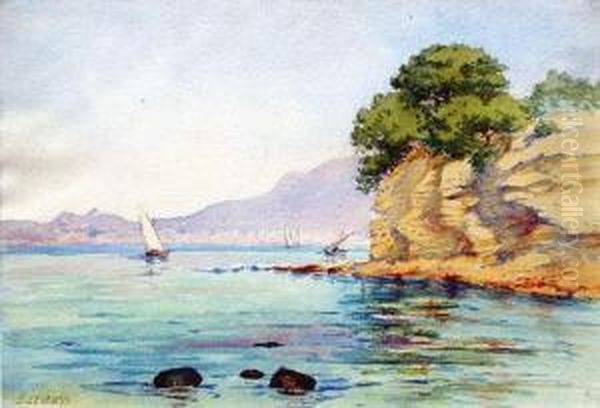 Baie De Villefranche Vue Du Cap Ferrat Oil Painting by Ernest Louis Lessieux