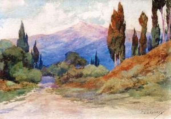 Menton, Le Berceau Oil Painting by Ernest Louis Lessieux