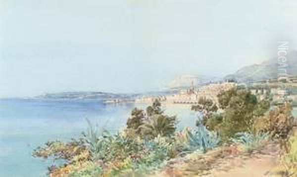 Au Bord De La Mer, Menton Oil Painting by Ernest Louis Lessieux