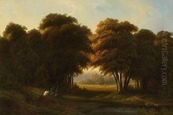 Waldlandschaft Oil Painting by Carl Friedrich Lessing