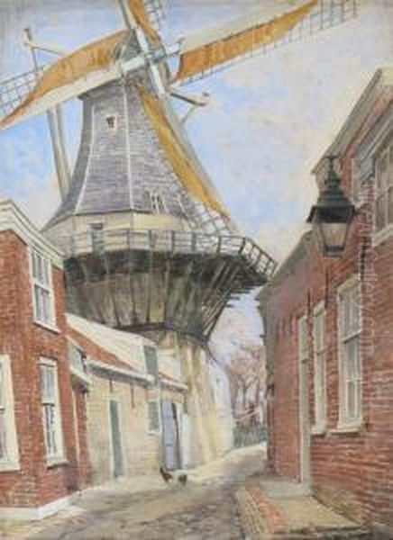 The Windmill Oil Painting by Jules Lessore