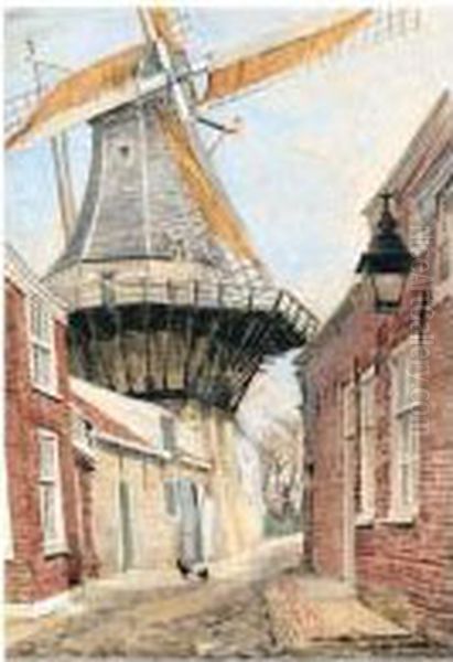 The Windmill Oil Painting by Jules Lessore