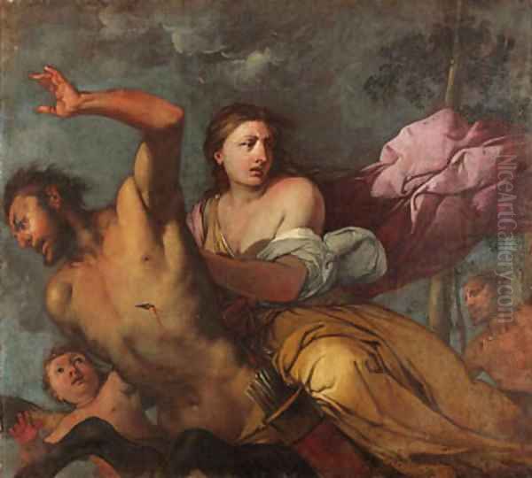 Nessus and Deianeira Oil Painting by Giulio Carpione