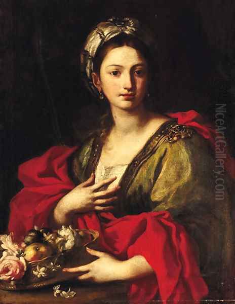 Saint Dorothea Oil Painting by Jacopo Cestaro