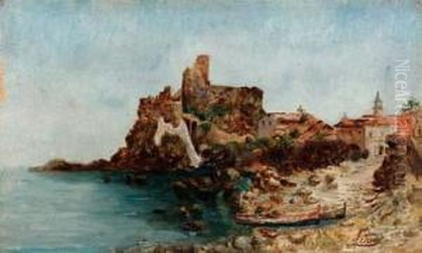 Castello Di Aci Castello Oil Painting by Antonino Leto