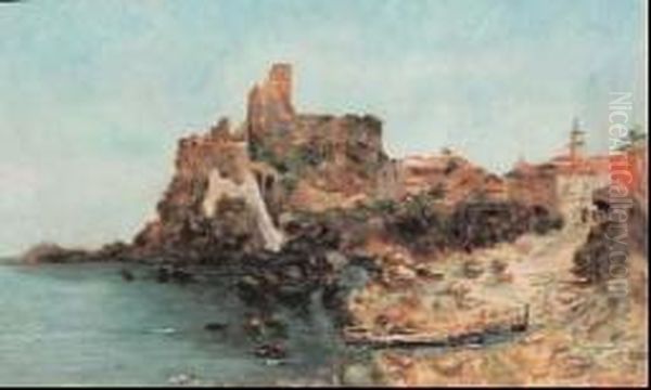 Castello Di Aci Castello Oil Painting by Antonino Leto