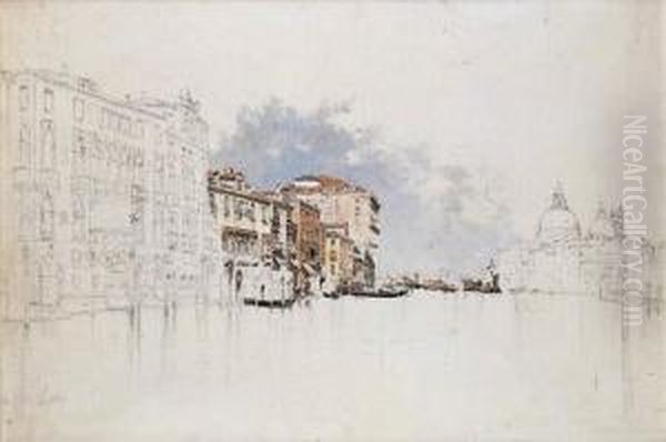 Venezia, Il Canal Grande Alla Salute Oil Painting by Antonino Leto