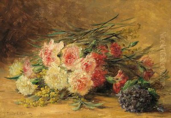 Blumenstilleben Mit Nelken Oil Painting by Louis Letsch