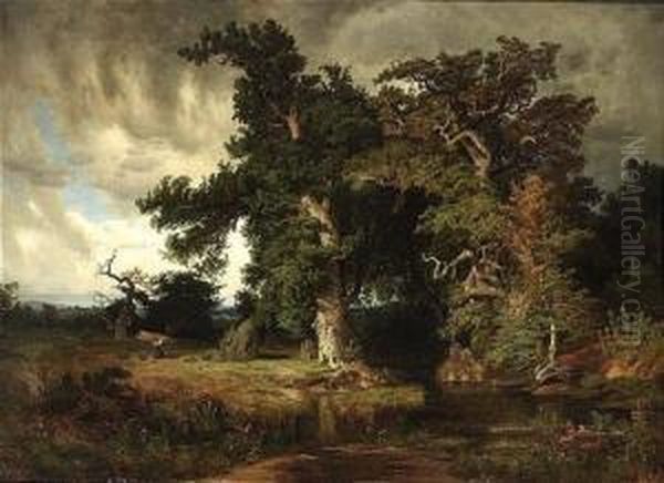 Before The Storm Oil Painting by August Wilhelm Leu