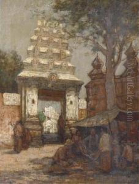 Toegangspoort Tot Oude Sultansgraven Te Kota Gedeh Oil Painting by Johannes Karel Leurs