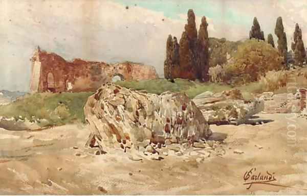 Palantine Hill, Roma Oil Painting by Onorato Carlandi