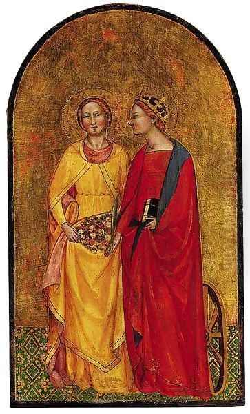 Saints Catherine and Dorothy Oil Painting by Cenni Di Francesco Di Ser Cenni