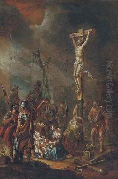 The Crucifixion Oil Painting by Giovanni Battista Crosato