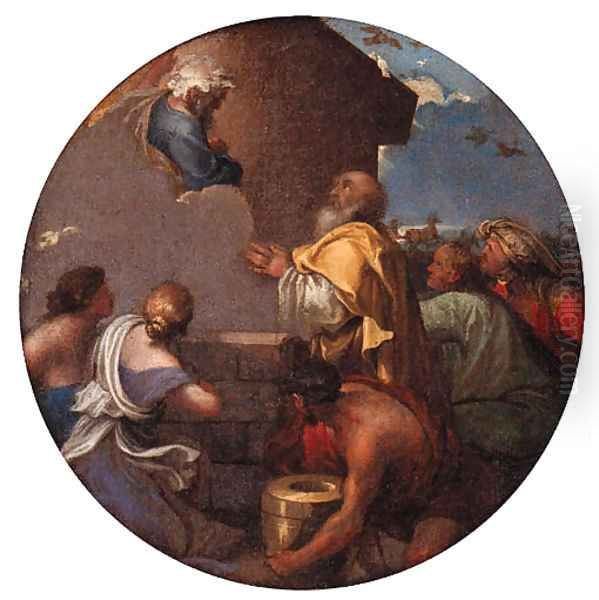 God the Father appearing to Noah Oil Painting by Giovanni Benedetto Castiglione