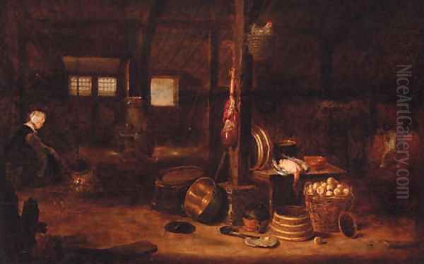 The interior of a cottage Oil Painting by Govert Dircksz. Camphuysen