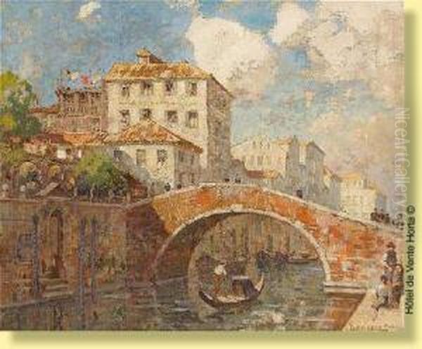 Vue De Venise Oil Painting by Sophus Theobald Levinsen