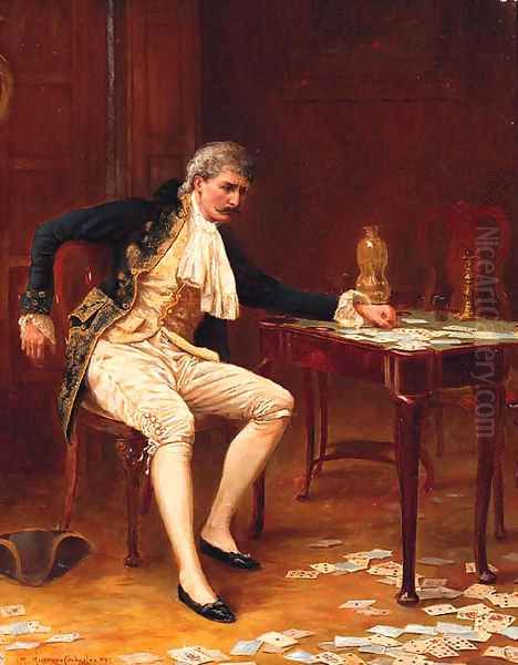 The Frustrated Gambler Oil Painting by Margaret Murray Cookesley