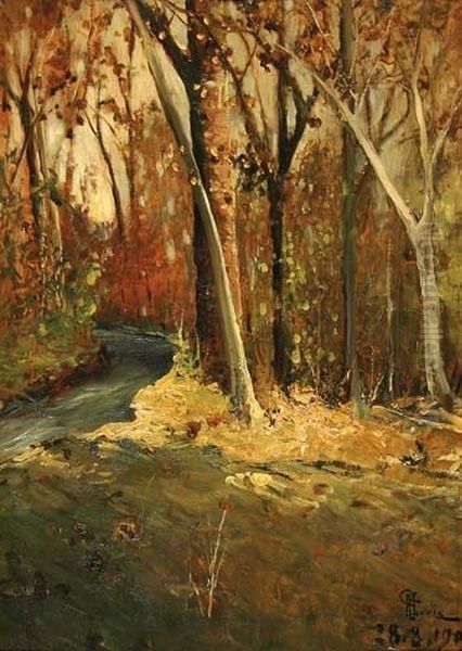 Bosco Di Racconigi Oil Painting by Giuseppe Augusto Levis