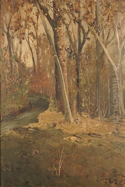 Bosco De Racconigi Oil Painting by Giuseppe Augusto Levis