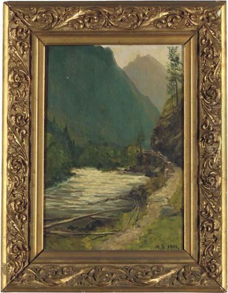 Il Fiume Di Valdieri Oil Painting by Giuseppe Augusto Levis