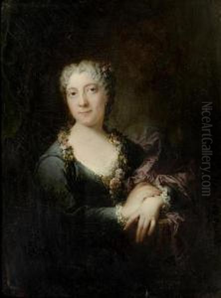 Portrait Of A Lady Oil Painting by Robert Tournieres