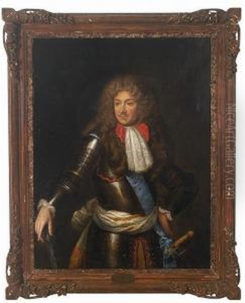 Portrait Of The Duke Of Berwick, Half-length, In Armor Oil Painting by Robert Tournieres