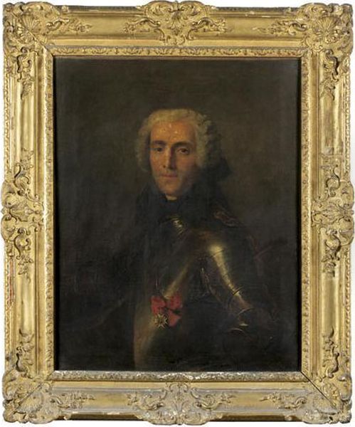 Portrait D'homme En Cuirasse Oil Painting by Robert Tournieres