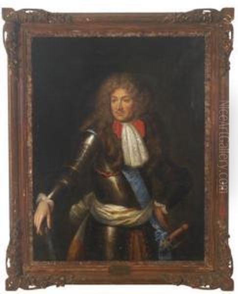 Portrait Of The Duke Of Berwick, Half-length, In Armor Oil Painting by Robert Tournieres