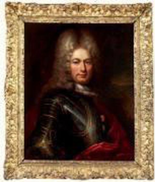 Portrait D'homme A La Cuirasse Oil Painting by Robert Tournieres