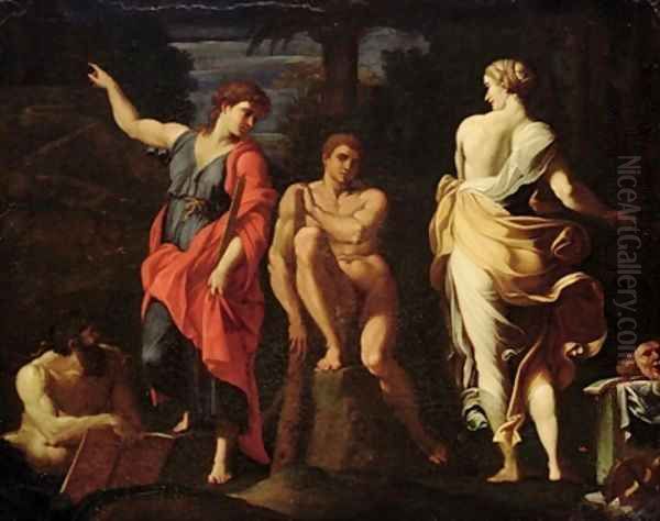 Hercules at the Crossroads Oil Painting by Annibale Caracci