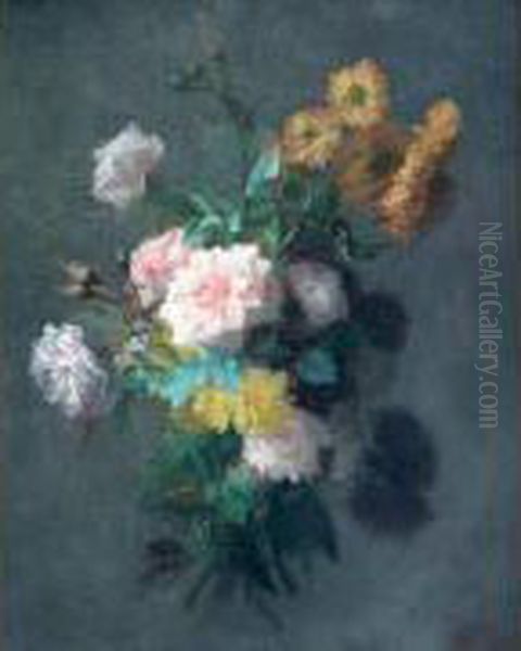  Jete De Fleurs De Jardin  Oil Painting by Emile Levy