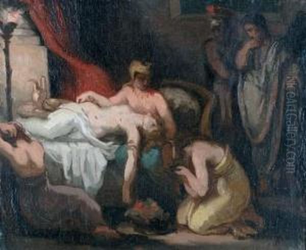 < Mort De Cleopatre >. Oil Painting by Henri Leopold Levy