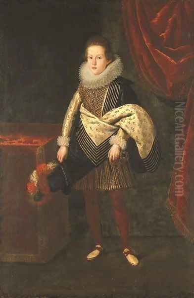 Portrait of Giancarlo di Cosimo II de' Medici (1611-1663) Oil Painting by Domenico Casini And Valore Casini