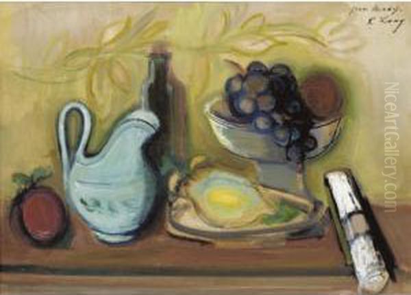 Nature Morte Au Pichet Bleu Oil Painting by Rudolf Levy