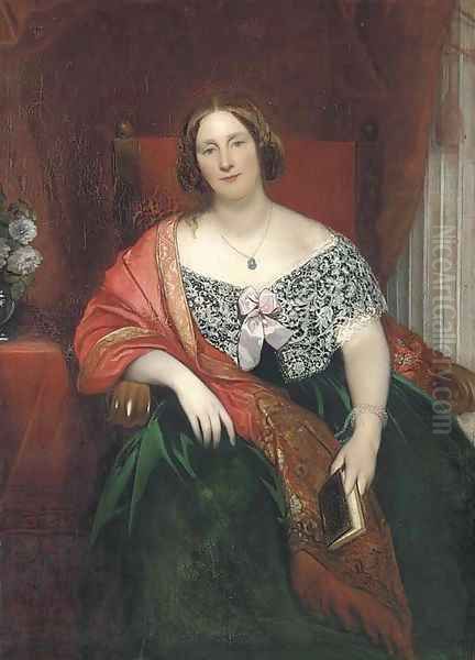 Portrait of Mary Viscountess Maynard (1794-1857) Oil Painting by Giovanni Battista Canivari