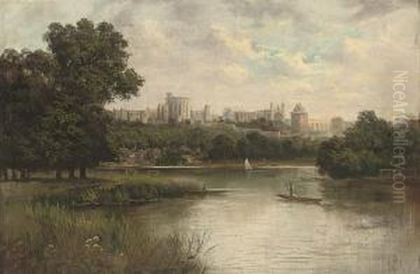 Windsor From The Thames Oil Painting by J. Lewis