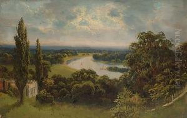 The Thames From Richmond Hill; The Thames Oil Painting by J. Lewis