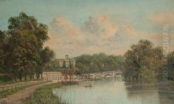 Richmond Bridge Oil Painting by J. Lewis